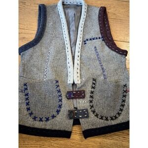 WODMERE Campomar Herringbone Wool Vest Unique Handmade Style Colorful (1372)